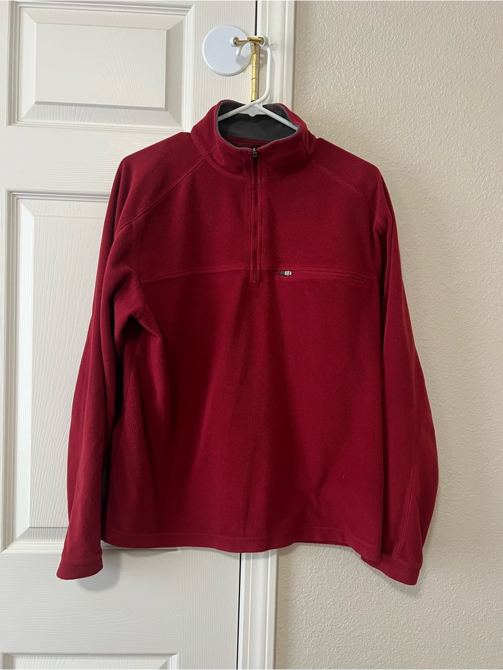 L.L.Bean Red Quarter Zip Fleece Pullover Sweater Men’s Medium OHJY2
